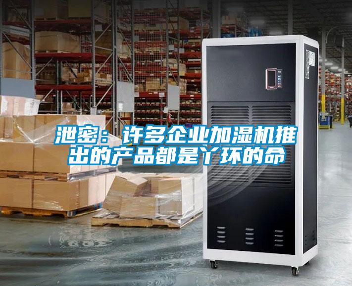 泄密：许多企业加湿机推出的产品都是丫环的命