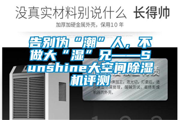 告别伪“潮”人，不做大“湿”兄——Sunshine大空间好色先生污污版评测