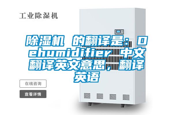 好色先生污污版 的翻译是：Dehumidifier 中文翻译英文意思，翻译英语